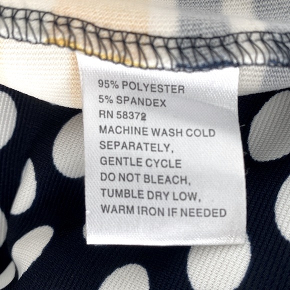 ILE NY Sleeveless Navy Yellow Polkadot Belted Dress - Picture 6 of 8